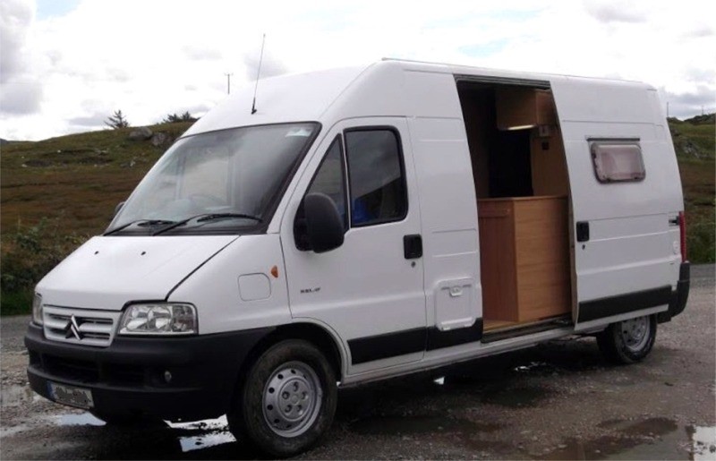 A van after conversion to a campervan - suitable vans for conversion include Mazda Bongo, Ford Freda, VW Transporter and many more. Call Céide Campervan Conversions, Ireland  on 087 2849338 for advice