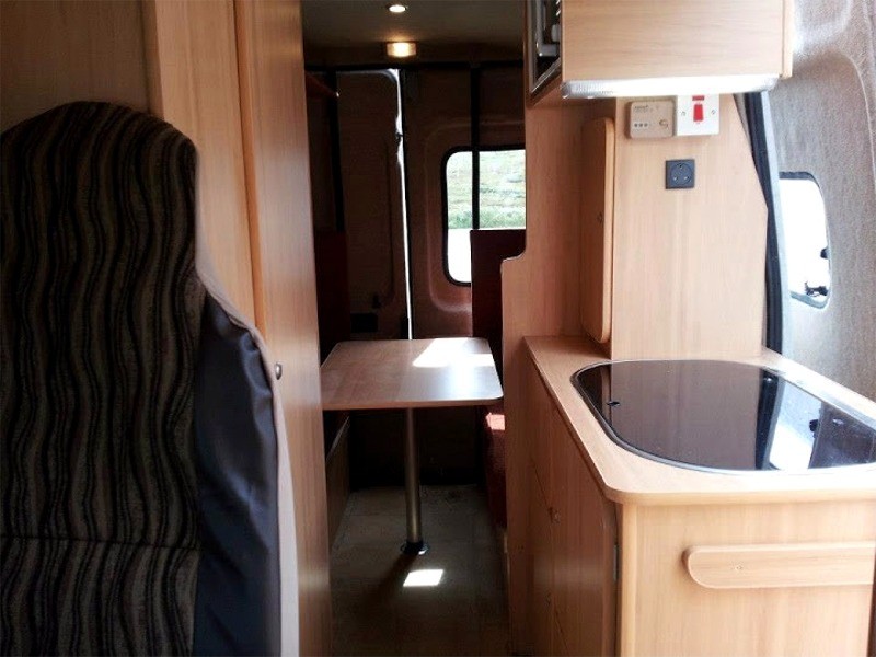 Upholstered Seating / Beds, Kitchen Areas & Cupboards - Camper interiors fitted to specification by Céide Campervan Conversions, Co. Donegal, North-West Ireland