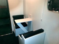 New seats and small table fitted in van by Céide Campervan Conversions, Donegal, Ireland