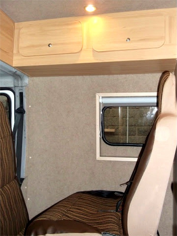 Upholstered Seating / Beds, Kitchen Areas & Cupboards - Camper interiors fitted to specification by Céide Campervan Conversions, Co. Donegal, North-West Ireland